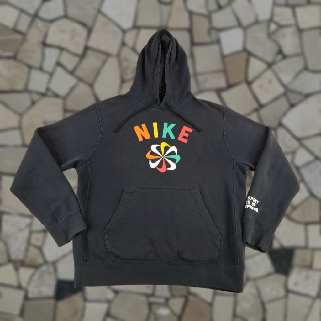 Nike Nike Hoodie Mens Medium Black Sunburst Evolution Pinwheel Sweatshirt Pullover Size US M / EU 48-50 / 2 - 1 Thumbnail