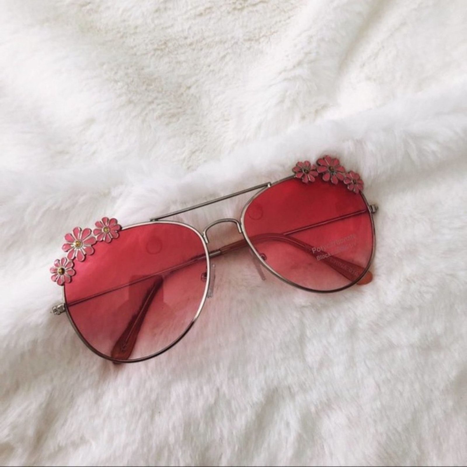 Other Flower Pink Accented Trim Aviators Sunglasses Size ONE SIZE - 4 Thumbnail