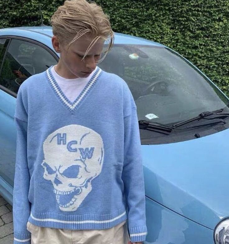 Japanese Brand Heaven Can Wait Design Skull Logo V Chek Oversized sweater Size US S / EU 44-46 / 1 - 2 Thumbnail