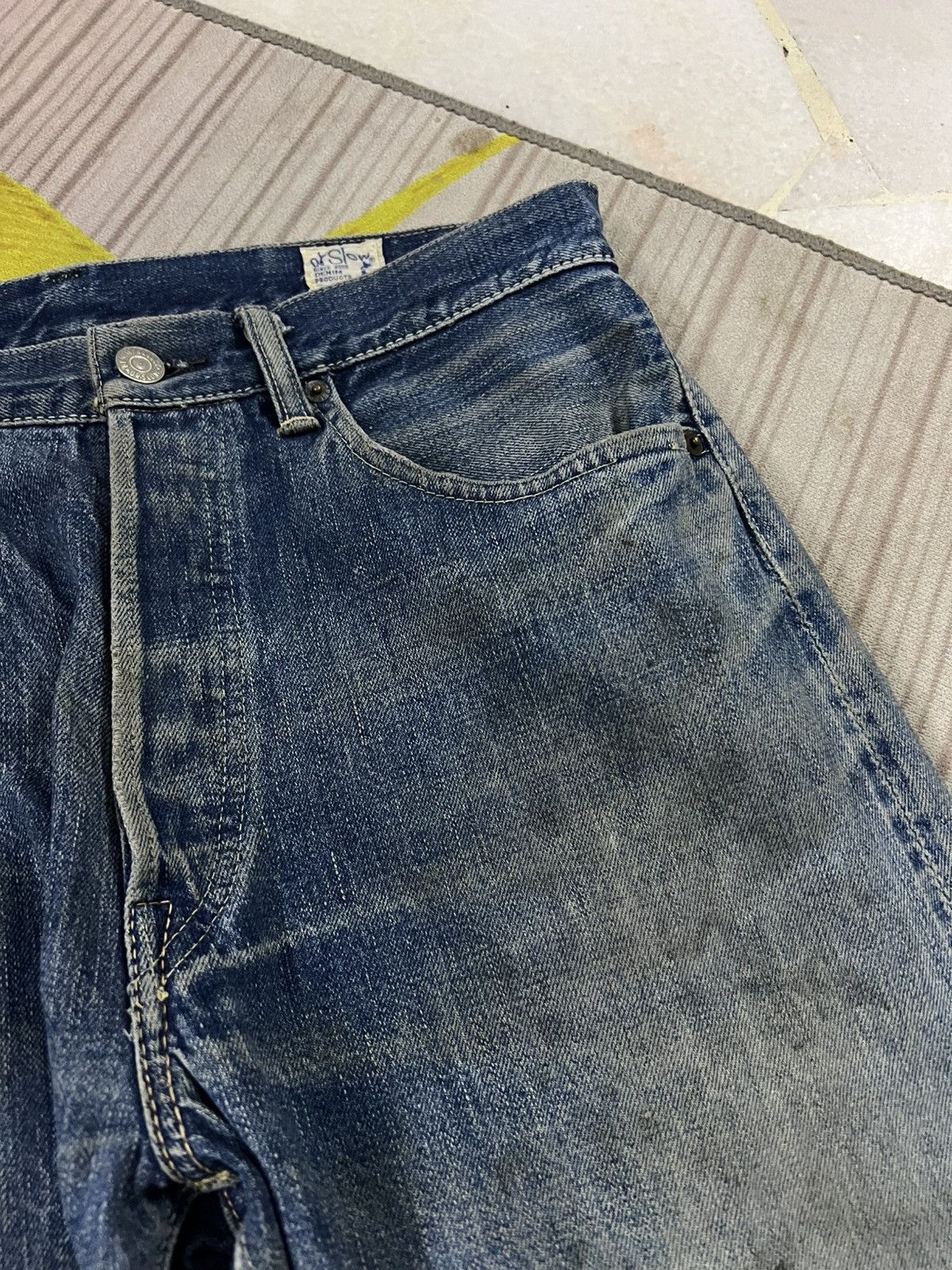 💥Vintage Orslow 105 Selvedge Mud Wash Jean