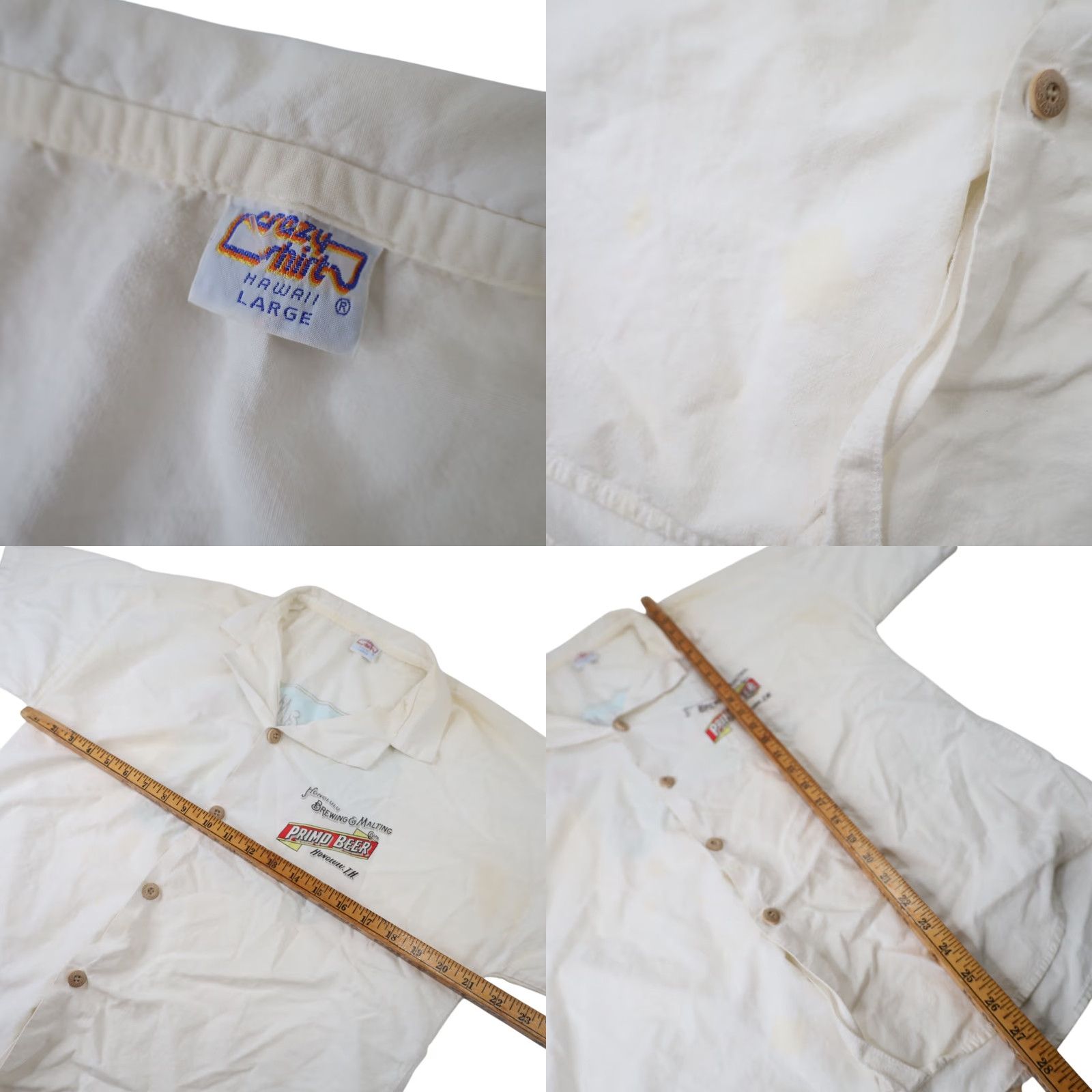 Vintage VINTAGE Crazy Shirts Primo Beer Hawaiian Shirt White Large Mens Button Up Short Sleeve Size US L / EU 52-54 / 3 - 8 Thumbnail