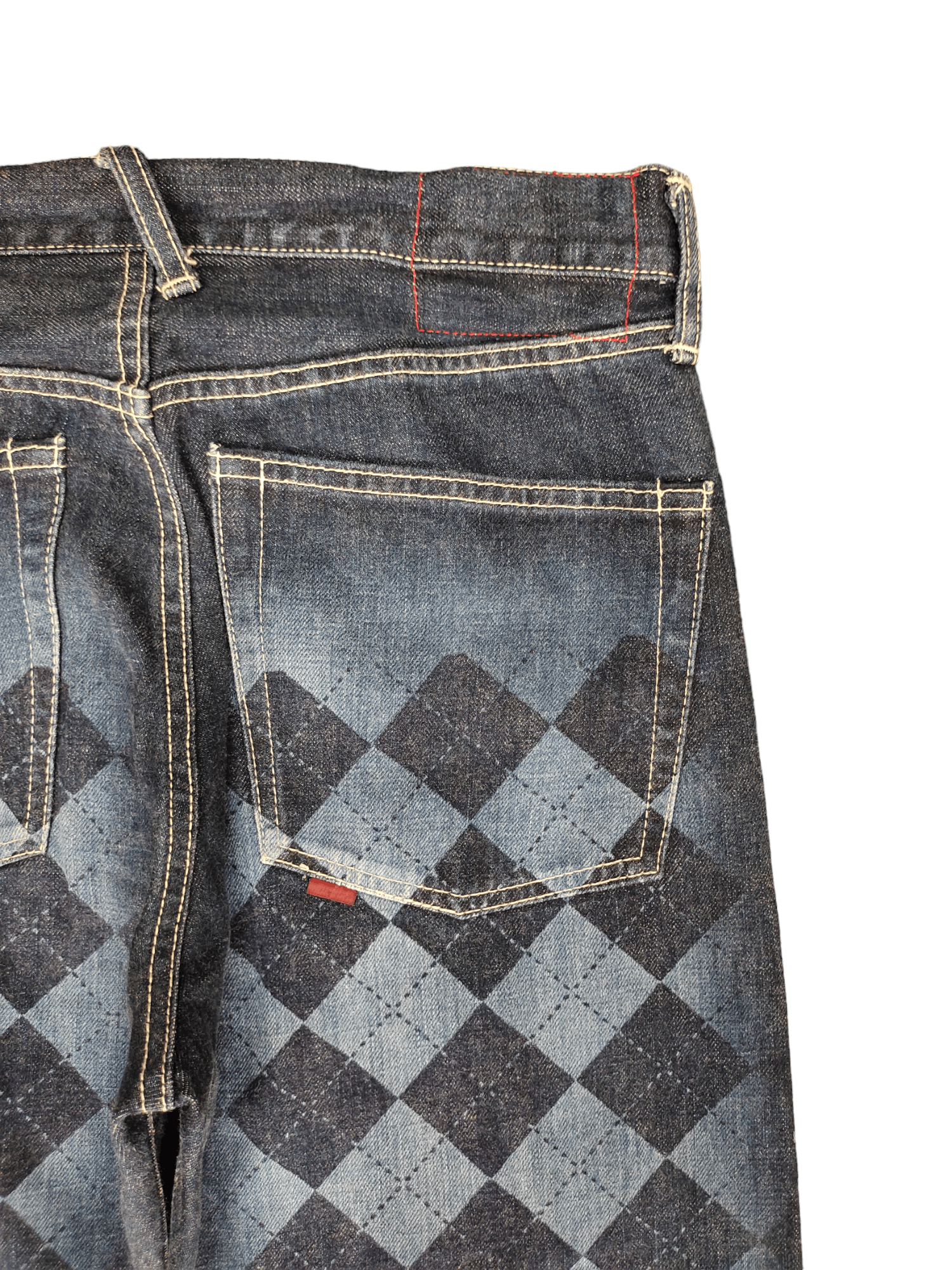 Hysteric Glamour × Undercover Vintage Y2k Byemrt Japan Checkered Plaid Printed Denim Jeans Size US 33 - 12 Thumbnail