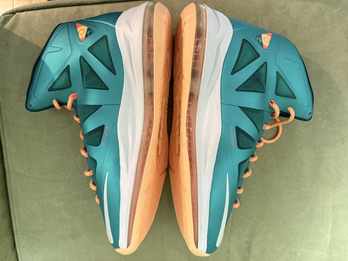 Nike Nike LeBron X (10) “Miami Dolphins” mid-top sneakers NEW 12 Size US 12 / EU 45 - 4 Thumbnail