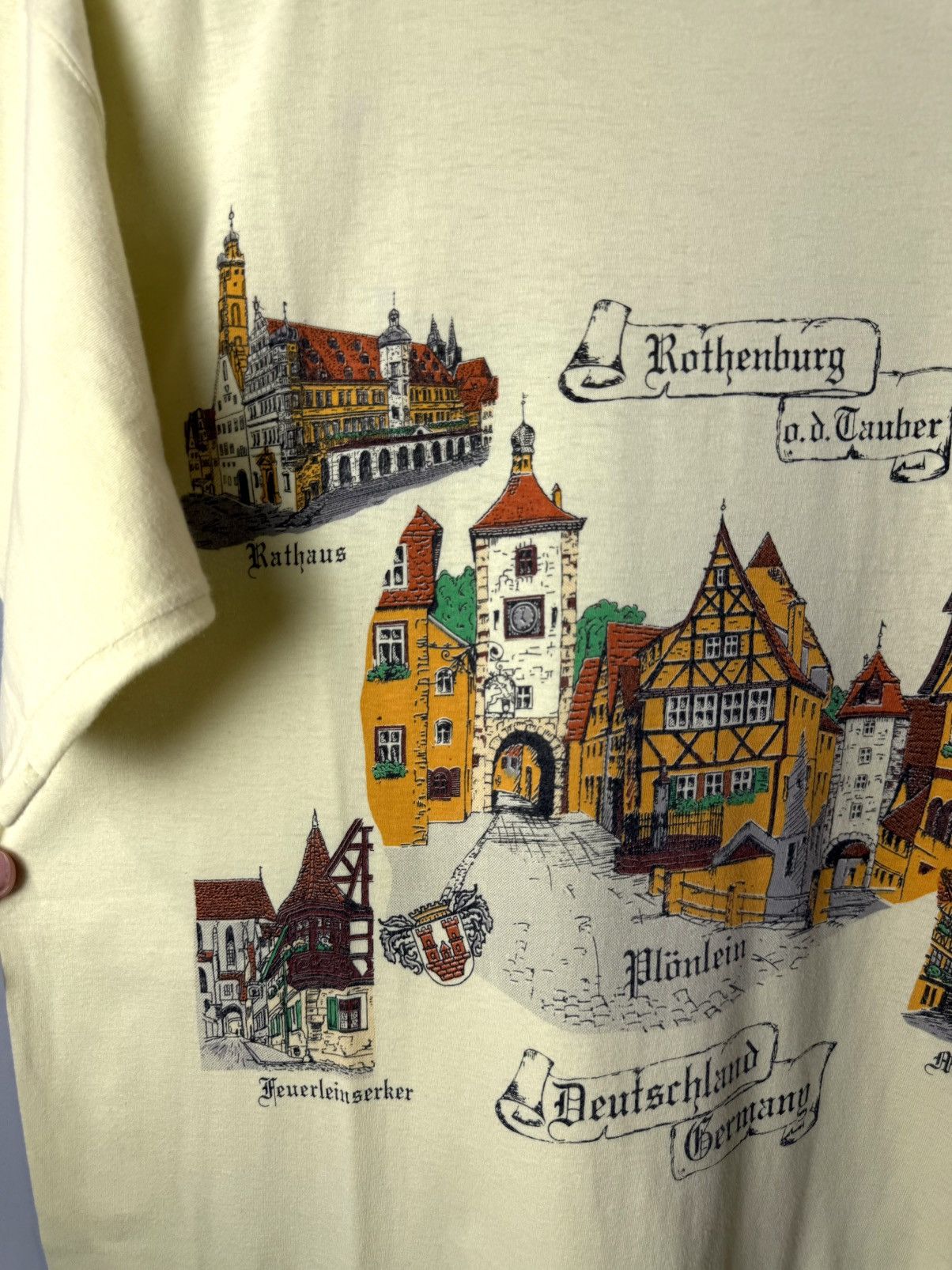 Vintage 80-90’s Vintage Germany Old City Art T Shirt Size US M / EU 48-50 / 2 - 2 Thumbnail