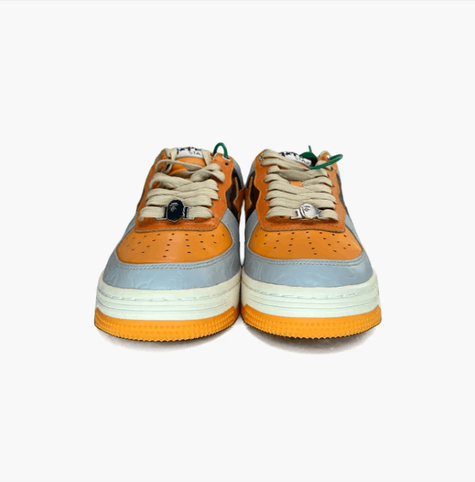 Bape A Bathing Ape Bapesta Low Orange Grey Sneakers Size US 8 / EU 41 - 6 Thumbnail