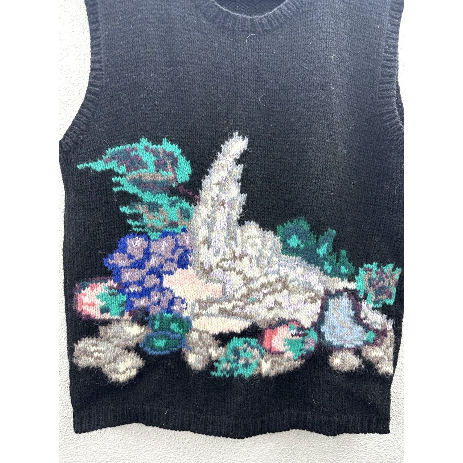 Vintage The Eagle's Eye Womens Sweater Vest L Black Knitted Bunny Vintage Eyecatching Easter 90s Mens? Size L / US 10 / IT 46 - 2 Thumbnail