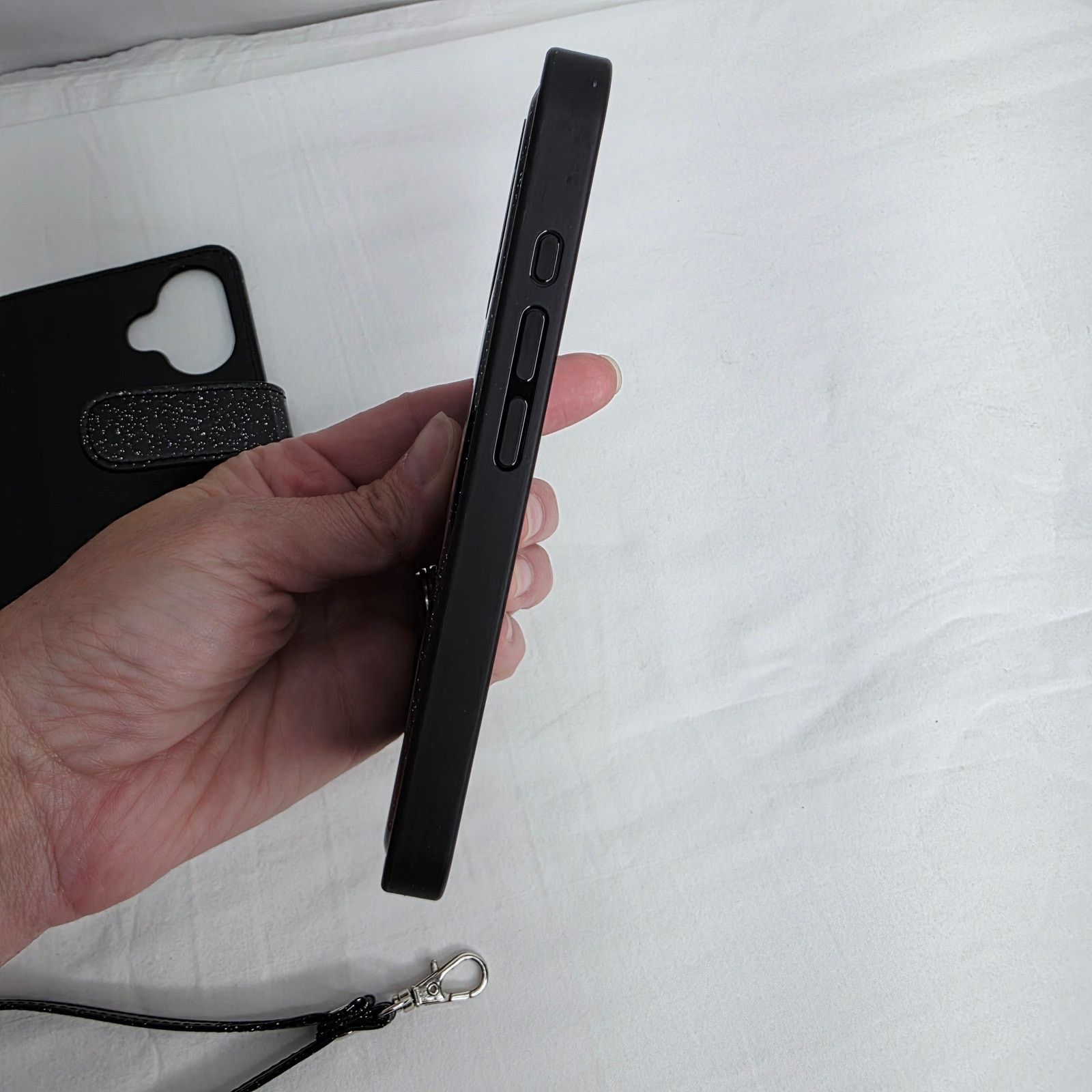 Other iPhone 16 Pro Black Glitter Phone Case W Detachable Wallet Size ONE SIZE - 5 Thumbnail