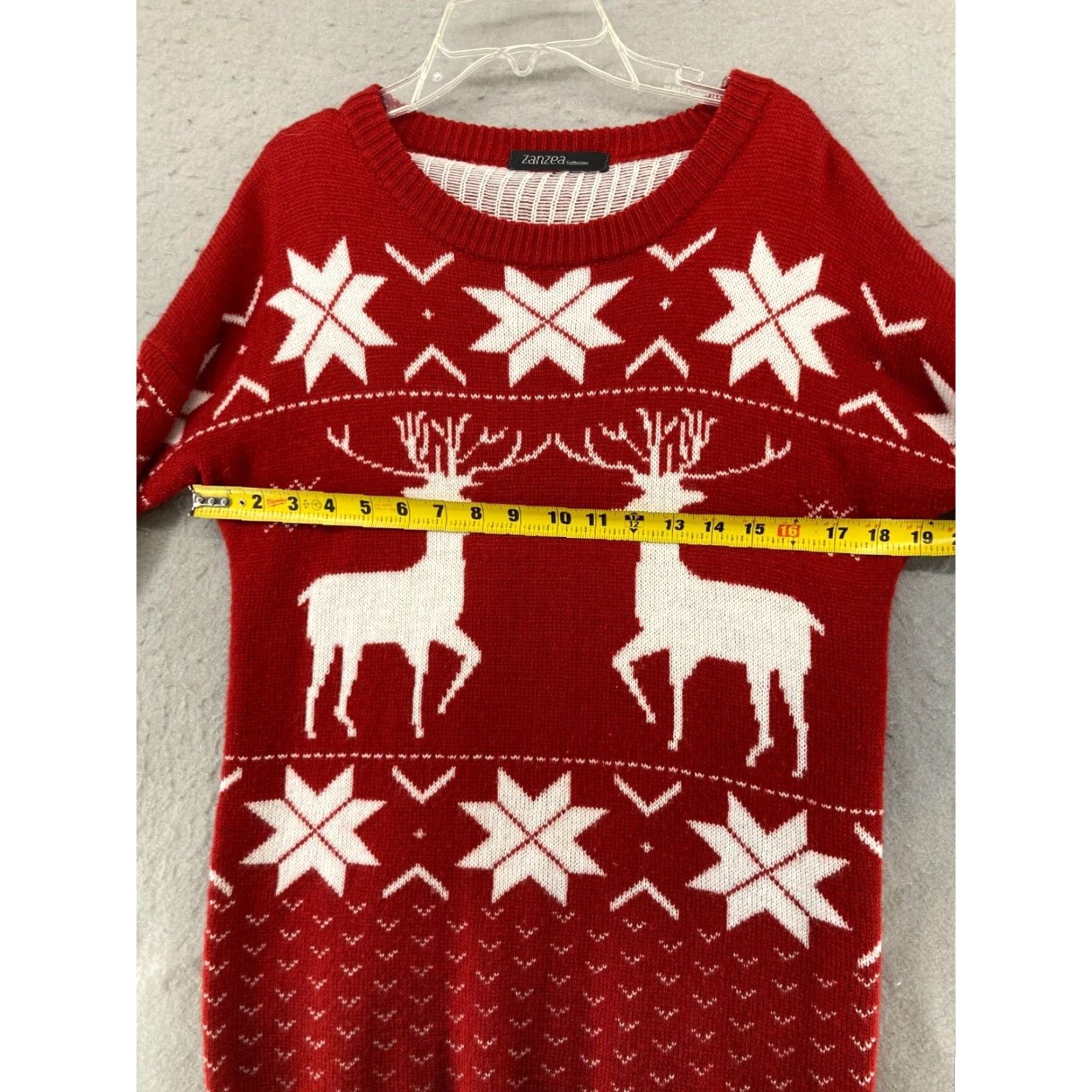Vintage Zanzea Christmas Sweater Dress Womens M Red Reindeer Fair Isle Knit Tunic Long Sleeve Round Neck Winter Holiday Casual Party/Cocktail Christmas Size M / US 6-8 / IT 42-44 - 5 Thumbnail