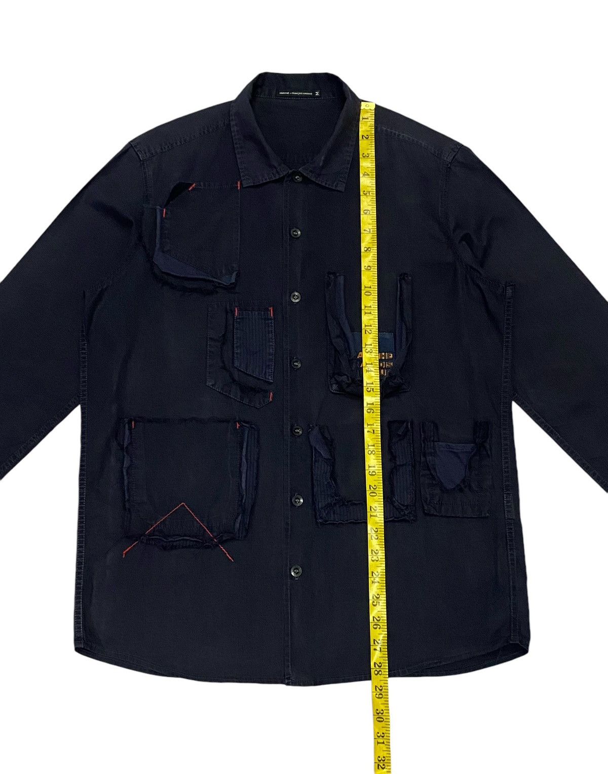 Japanese Brand × Marithe + Francois Girbaud × Vintage Vtg Marithe Francois Girbaud Ripped Pocket Button Ups Shirt Size US M / EU 48-50 / 2 - 16 Thumbnail