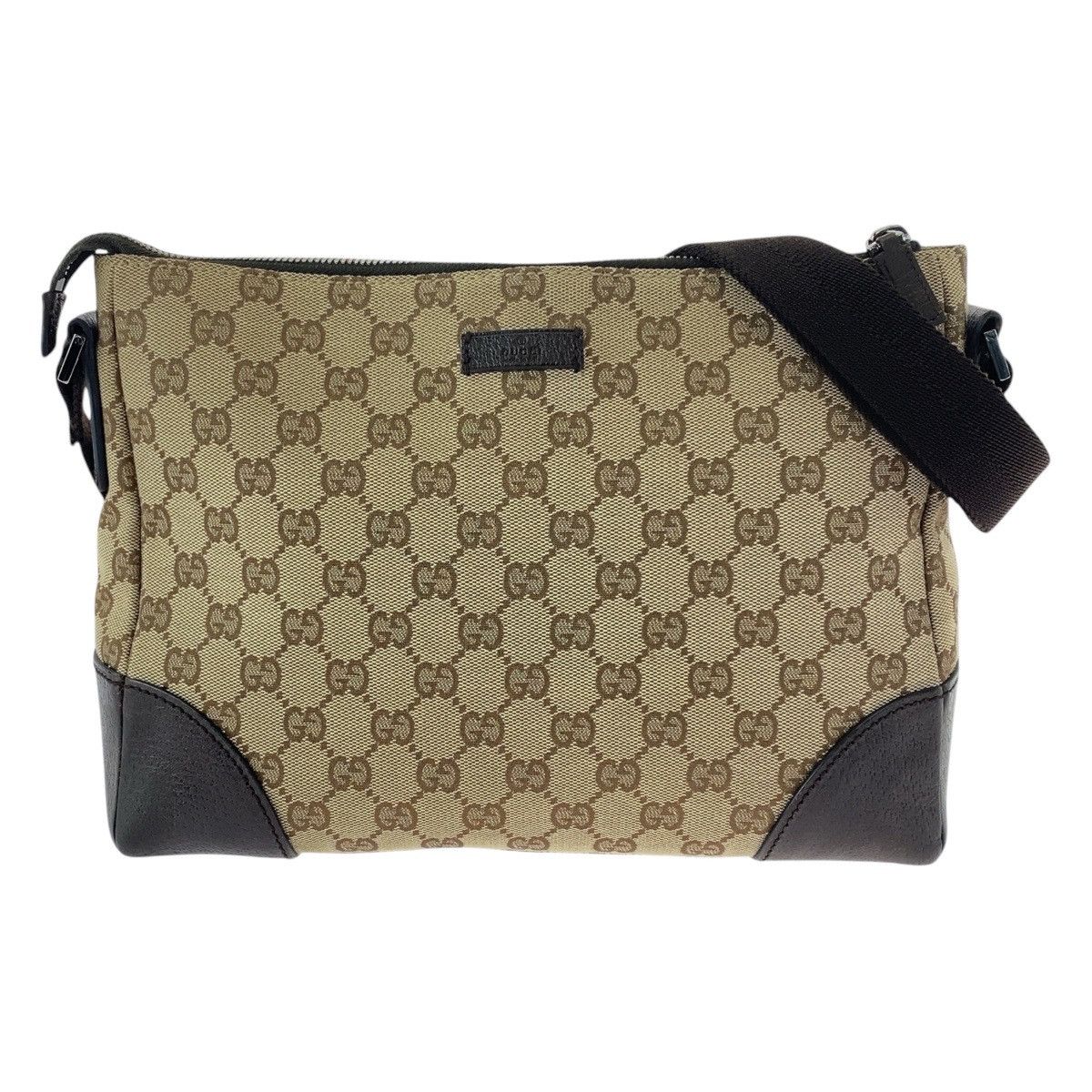 Gucci Gucci GG Canvas/leather Shoulder Bag 114273 Canvas Crossbody Bag 114273 in Beige, Women's
