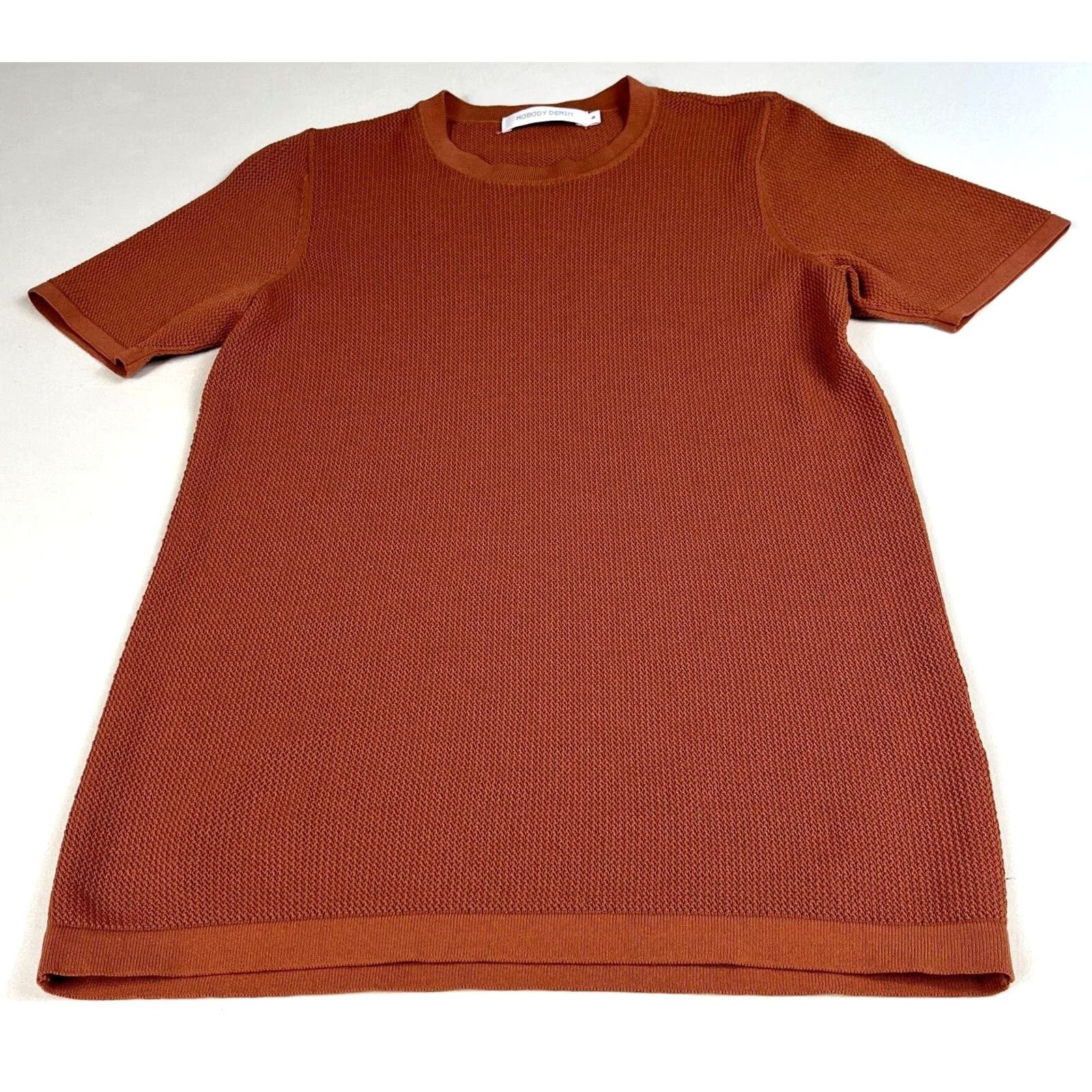 Nobody Denim Nobody Denim Edie Open Knit Top T-Shirt Women’s Terra M Short Sleeve Round Neck Pullover Lightweight Vintage/Pre-owned Size M / US 6-8 / IT 42-44 - 3 Thumbnail