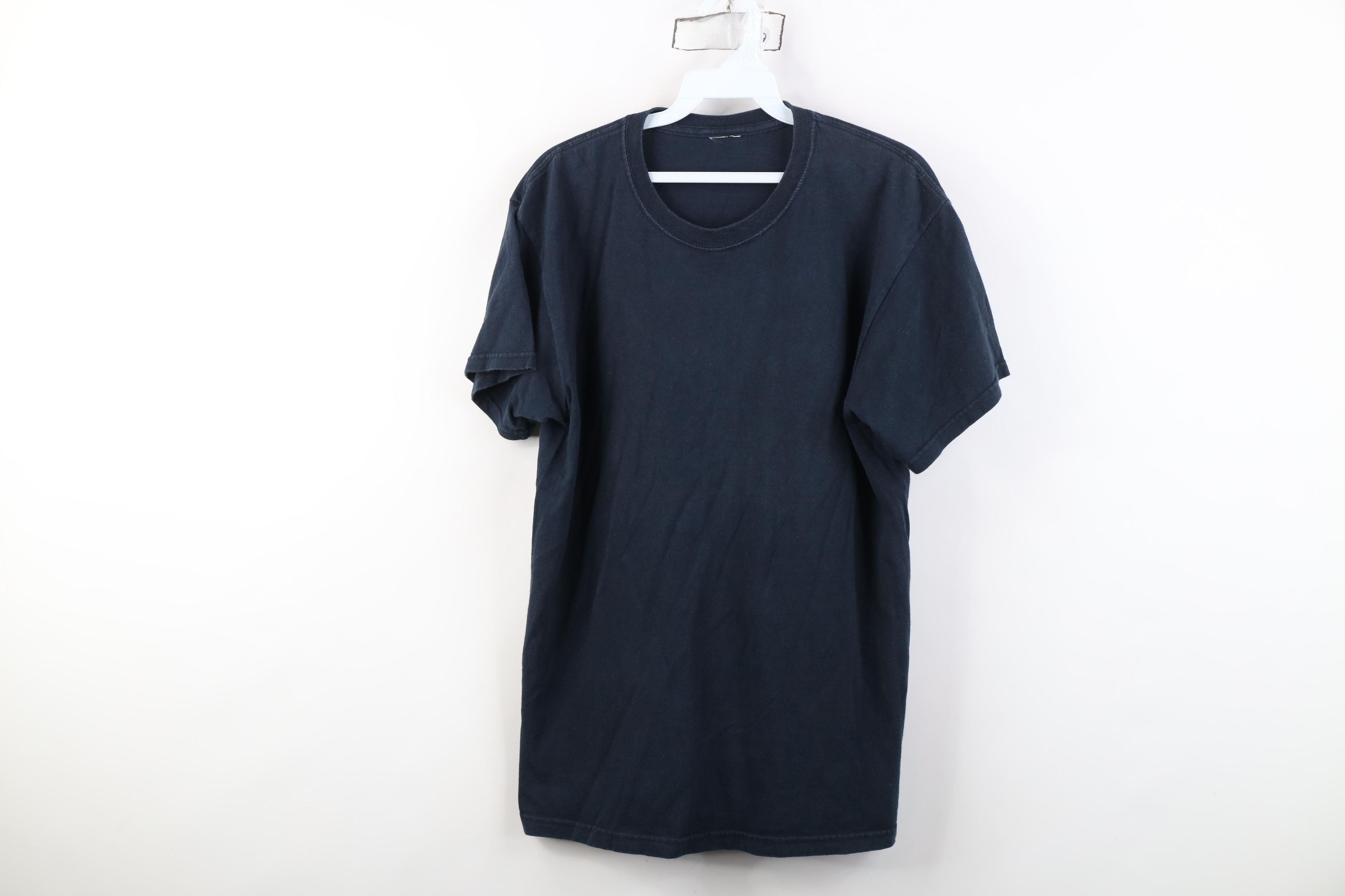 Vintage Vintage 90s Y2K Streetwear Faded Blank Cotton T-Shirt Black Size US M / EU 48-50 / 2 - 1 Thumbnail