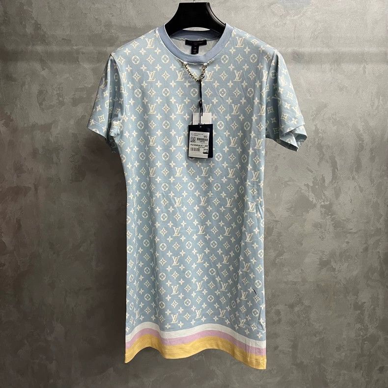 Louis Vuitton Louis Vuitton Blue Round Neck Full Print Mid-Waist Slim Mi Size S / US 4 / IT 40 - 1 Thumbnail