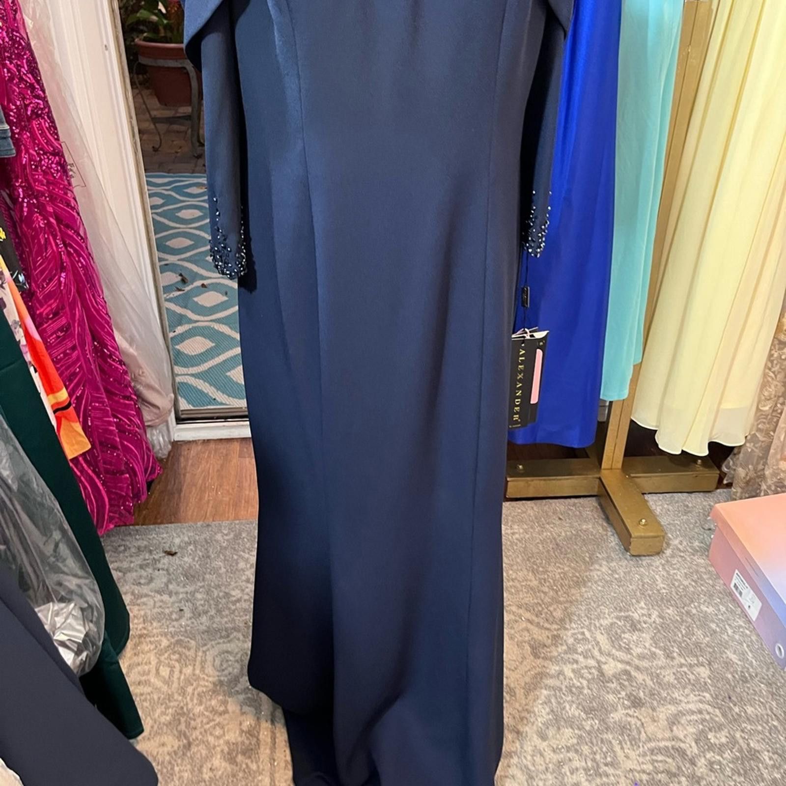 Other Elegant Long Sleeve Navy Dress Size XL / US 12-14 / IT 48-50 - 4 Thumbnail