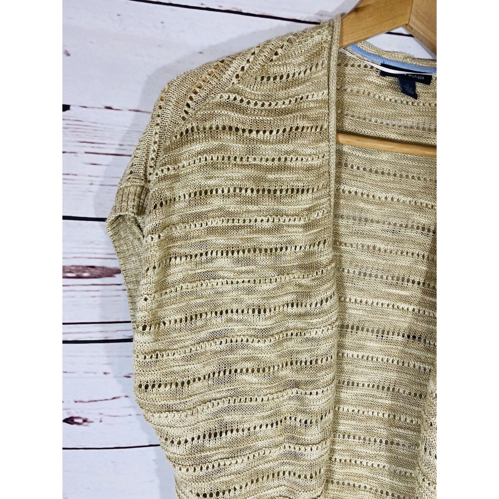 Tommy Hilfiger Tommy Hilfiger Womens Shrug Sweater Sz Medium Beige Tan Knit Size M / US 6-8 / IT 42-44 - 5 Thumbnail