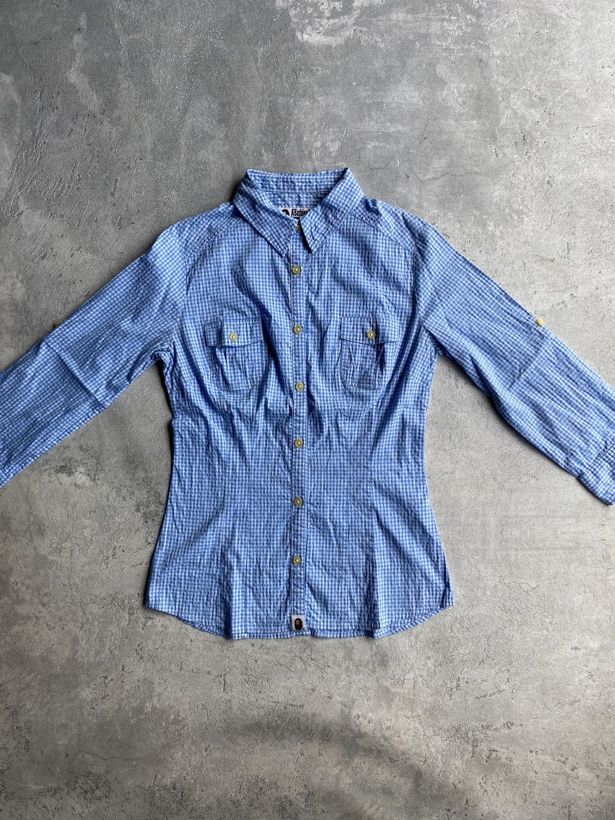 Bape BAPE Blue Gingham Women Shirt Size S / US 4 / IT 40 - 1 Thumbnail
