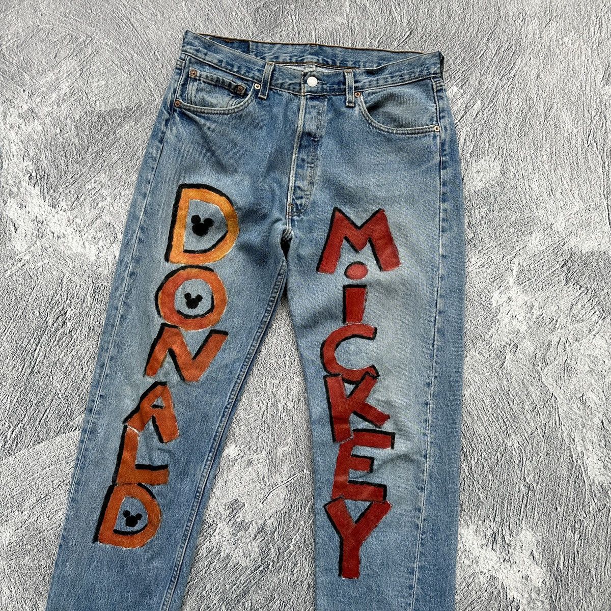 Levi's Men’s Levi’s 501 (Donald Mickey) Custom Made In USA Blue Size US 34 / EU 50 - 2 Thumbnail