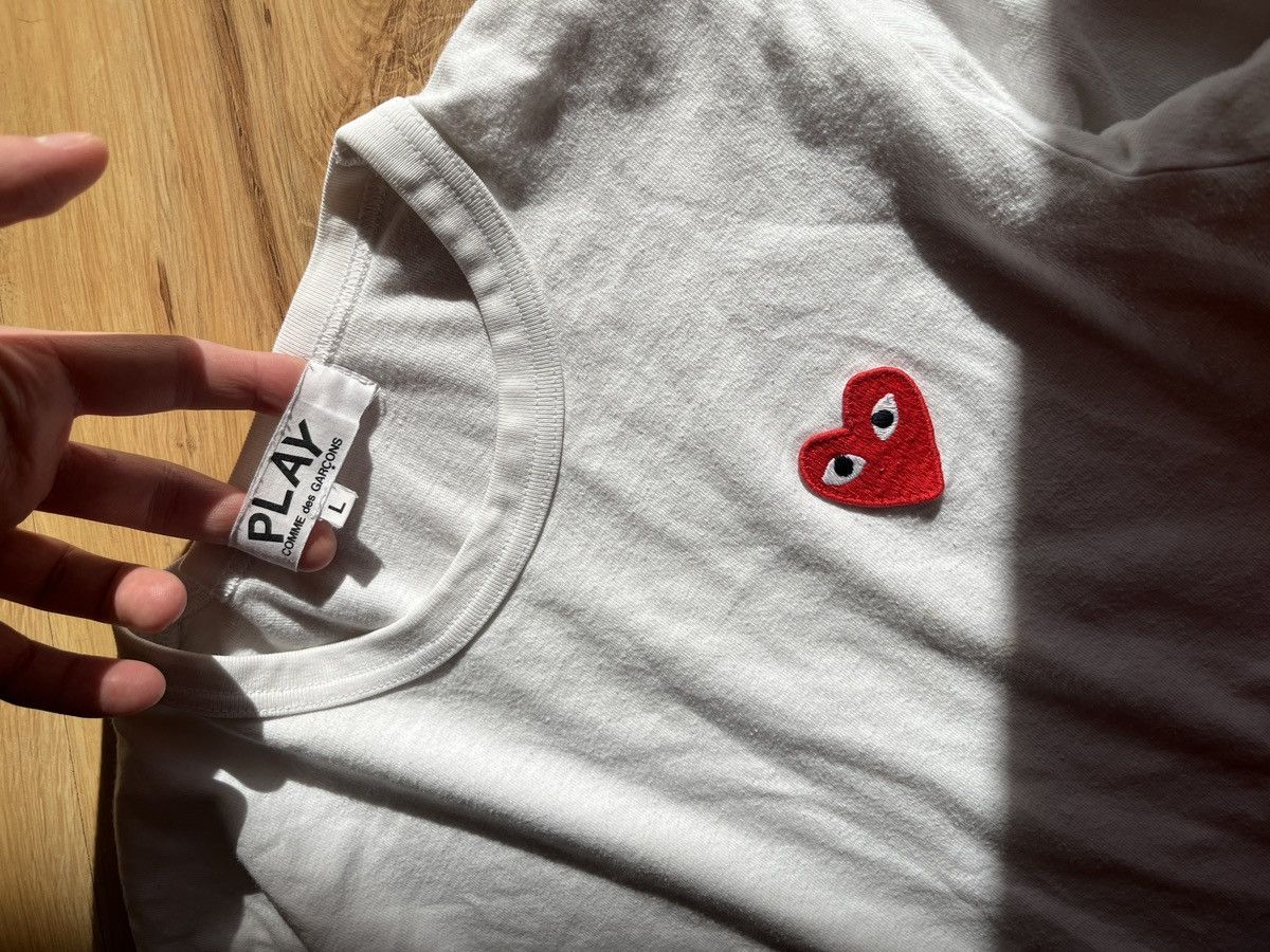 Comme des Garcons × Japanese Brand White Longsleeve hearth logo cdg Size M / US 6-8 / IT 42-44 - 4 Thumbnail