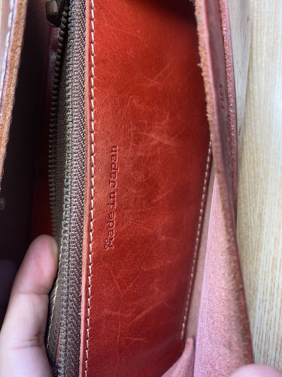 Genuine Leather × Japanese Brand Red Full Leather Long Wallet Size ONE SIZE - 6 Thumbnail