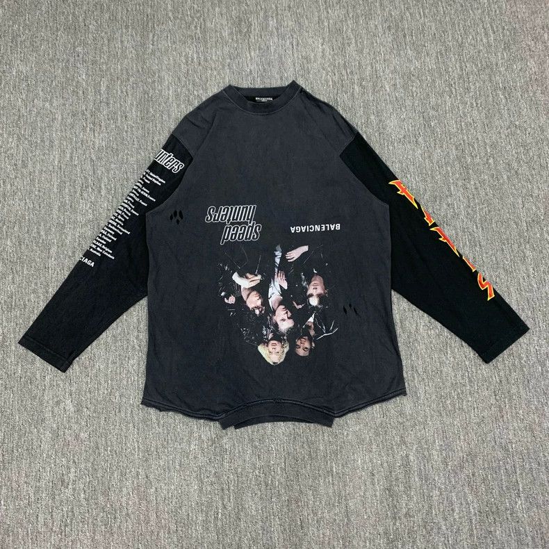 Balenciaga Black Upside Down LOGO Long Sleeve