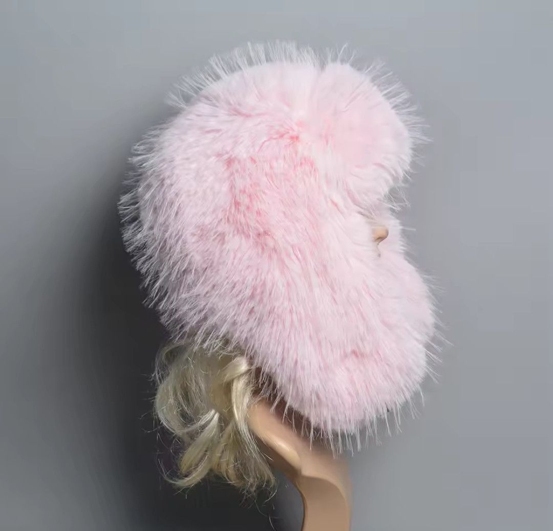 Japanese Brand Pink Faux Fur Hat Size ONE SIZE - 4 Thumbnail