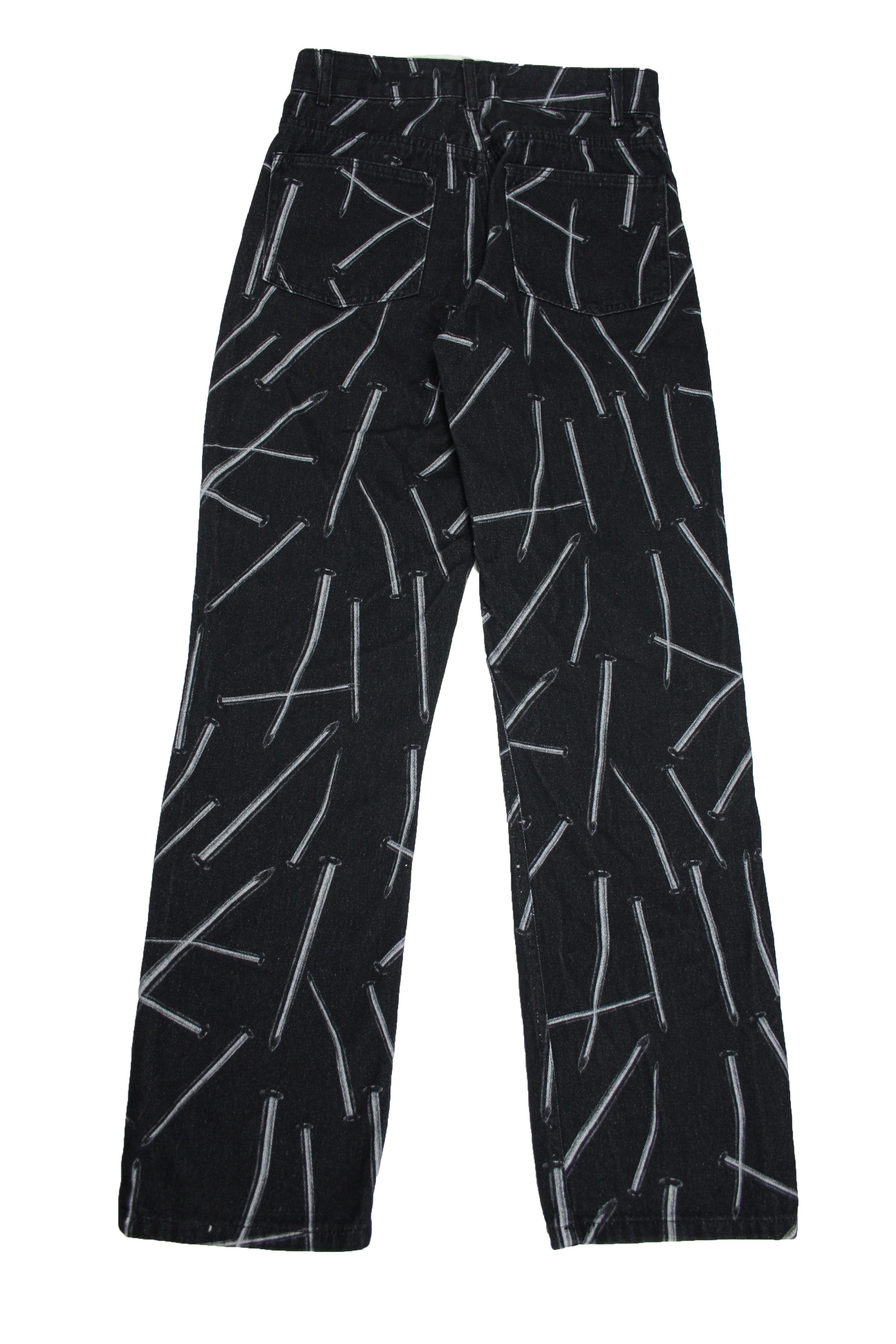 Jaded London NWT Jaded London Nail Print Relaxed Straight Fit Jeans Size US 29 - 2 Thumbnail