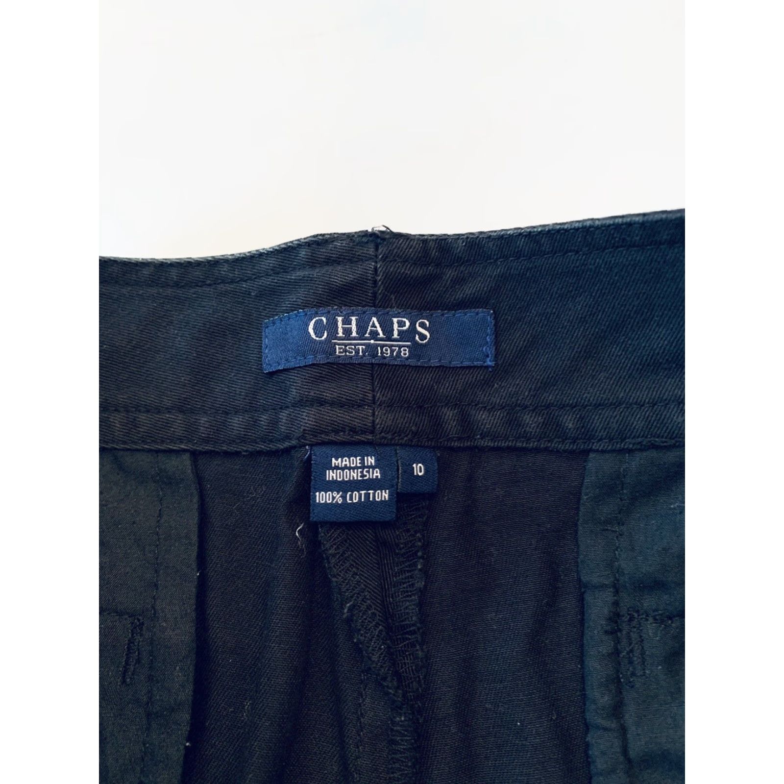 Chaps Chaps Women's Black 100% Cotton Chino Shorts 10 12" Inseam Size 32" / US 10 / IT 46 - 4 Thumbnail