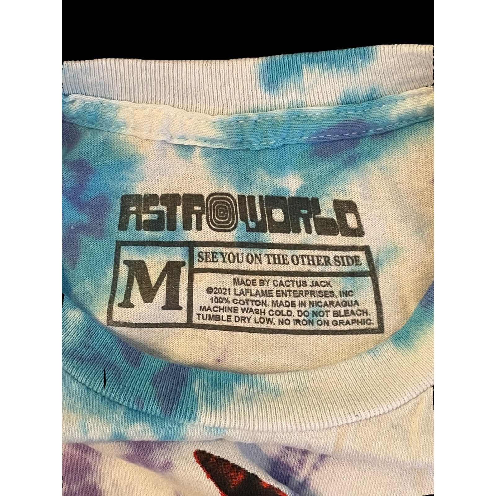 Travis Scott 2021 Travis Scott Astroworld Utopia Man On Fire Tie Dye Tee Size US M / EU 48-50 / 2 - 5 Thumbnail