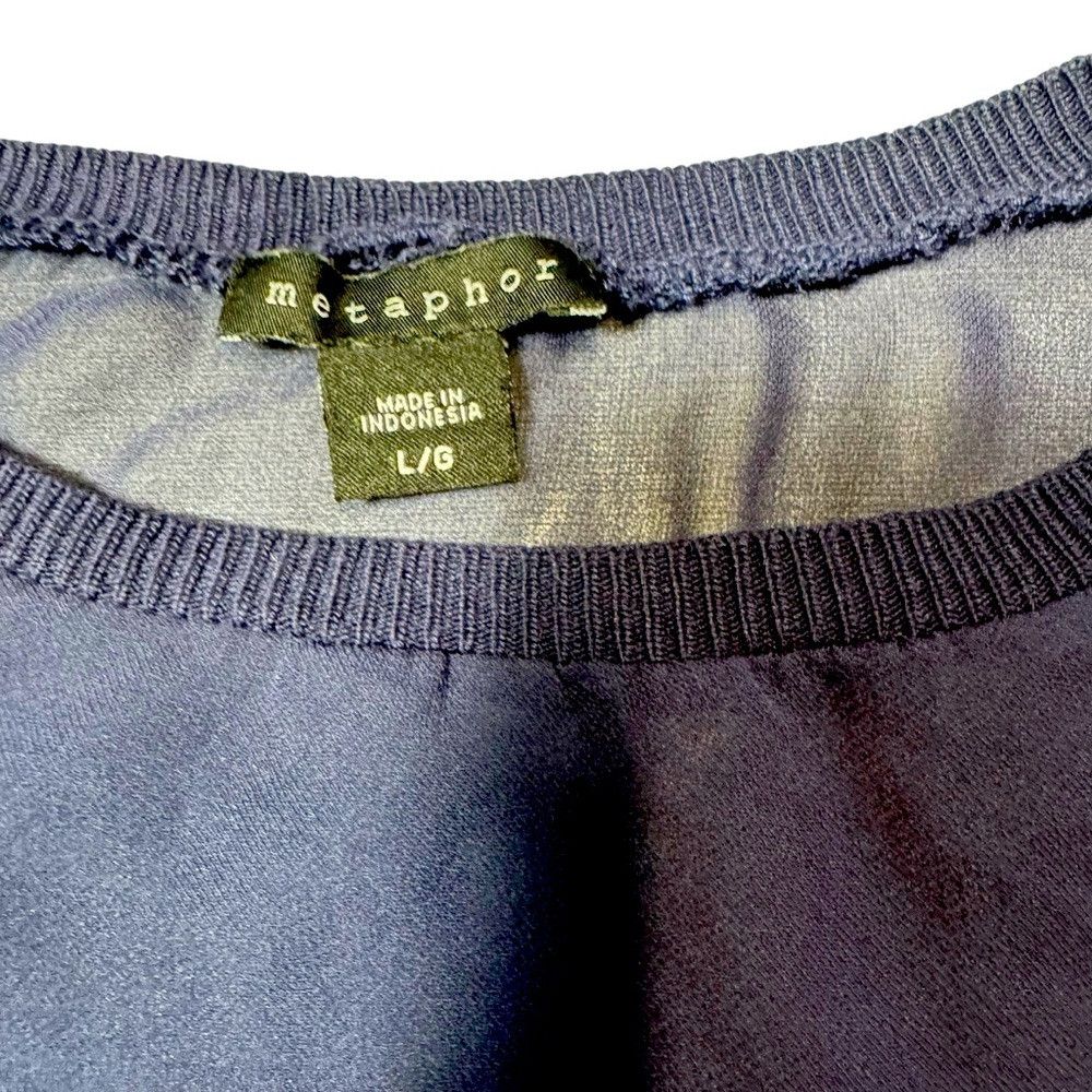 Other Metaphor Mix Media Short Sleeve Blue Top Size L Size L / US 10 / IT 46 - 6 Thumbnail