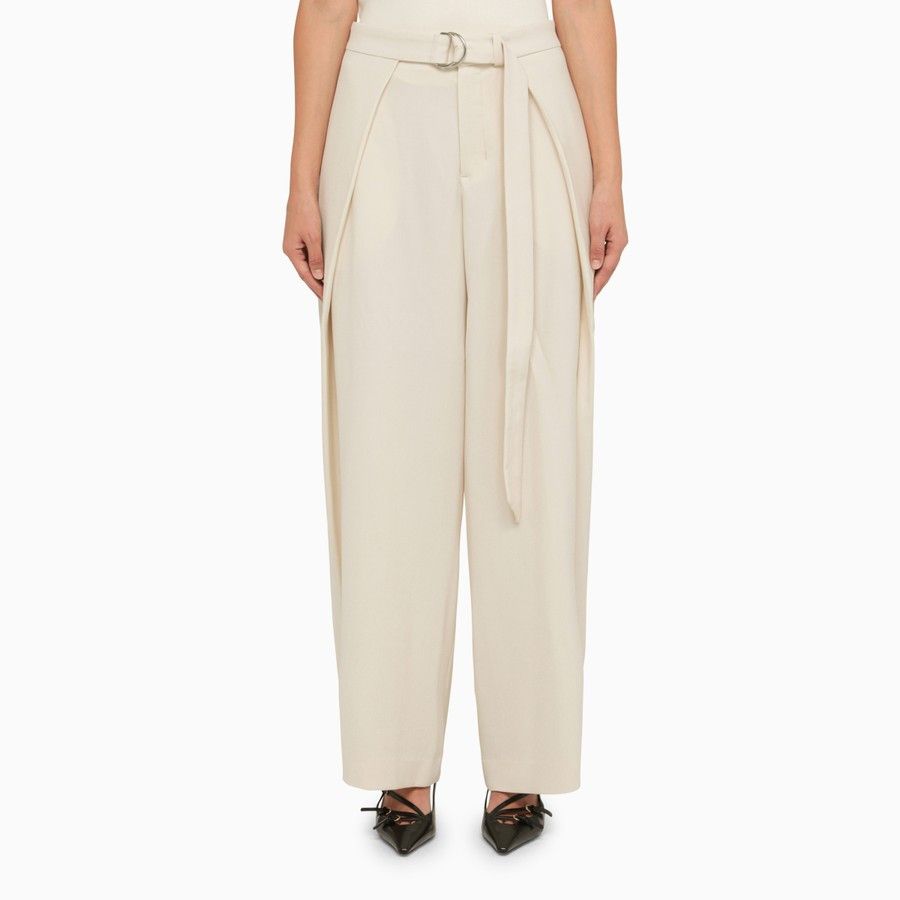 image of Ami O1D2Blof0124 Trouser In White, Women's (Size 26)