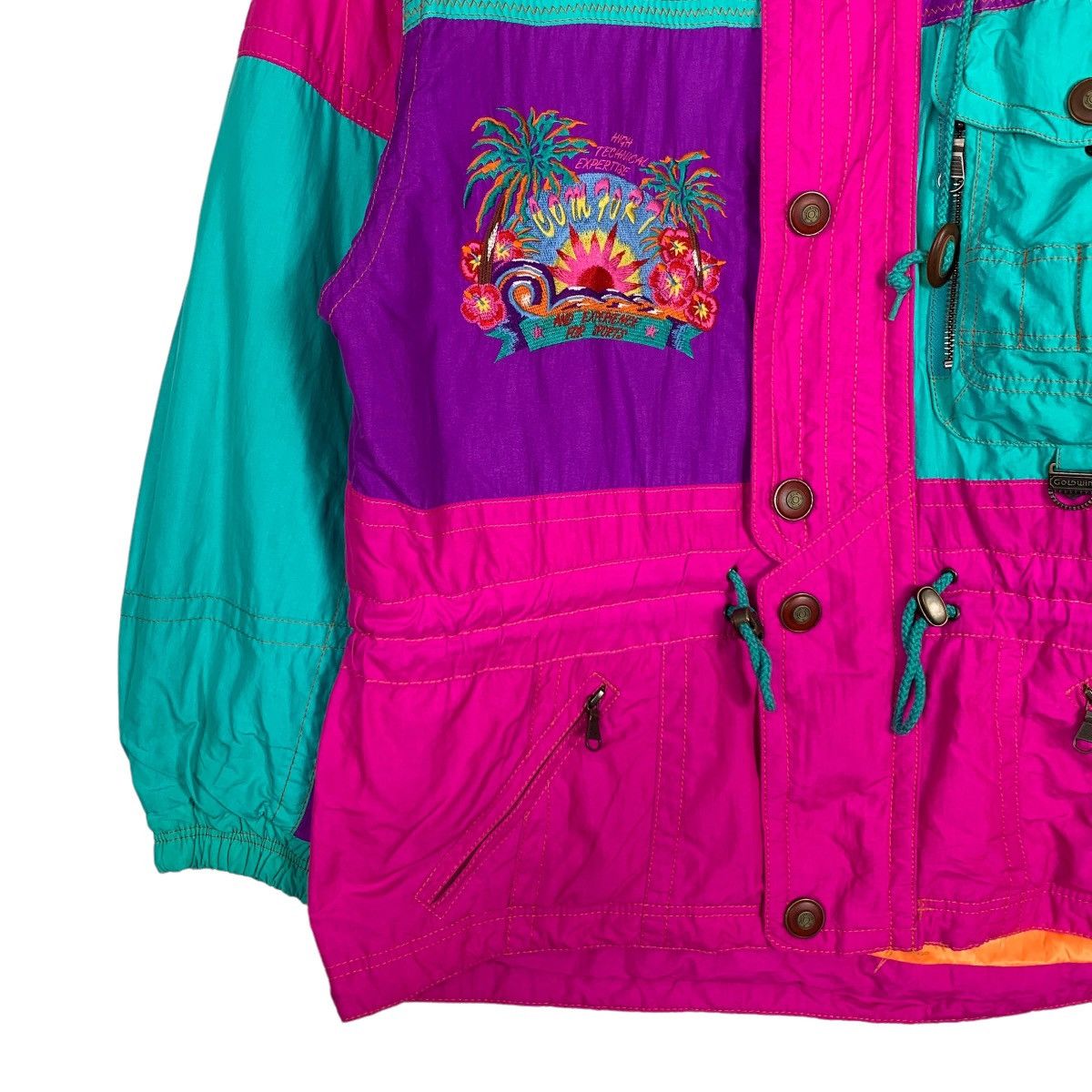 Goldwin GOLDWIN Premier Mix Multicolor Hooded Ski Jacket #0068-C4 Size US L / EU 52-54 / 3 - 4 Thumbnail
