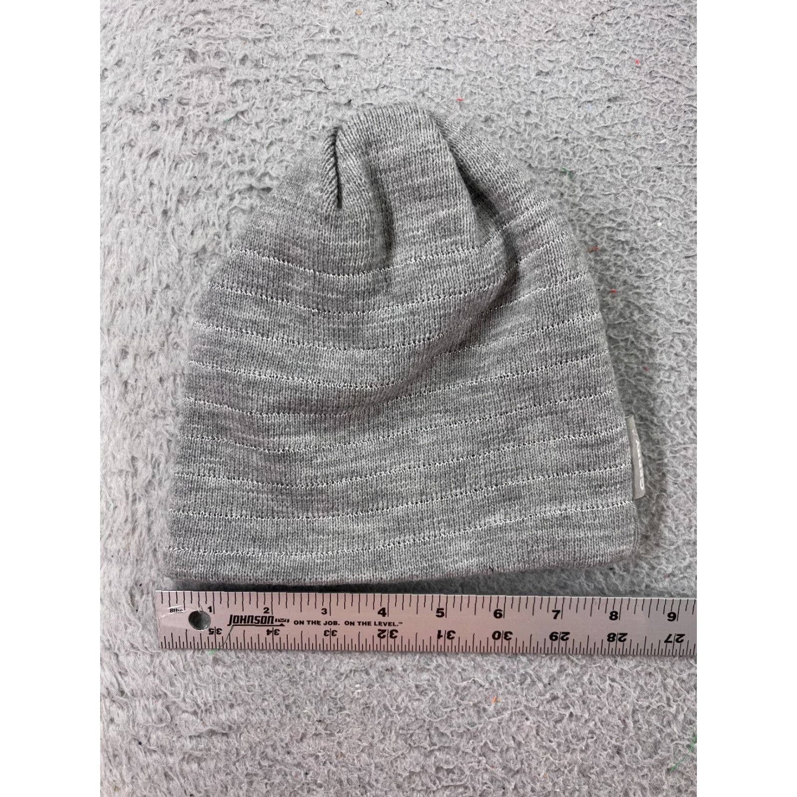 Vintage Gerry Beanie Toque Unisex Adults One Size Gray Knit Stripe Polyester Acrylic Blend Beanie Ski Style, Casual, Travel, 1 Size, Fall Winter Size ONE SIZE - 2 Thumbnail