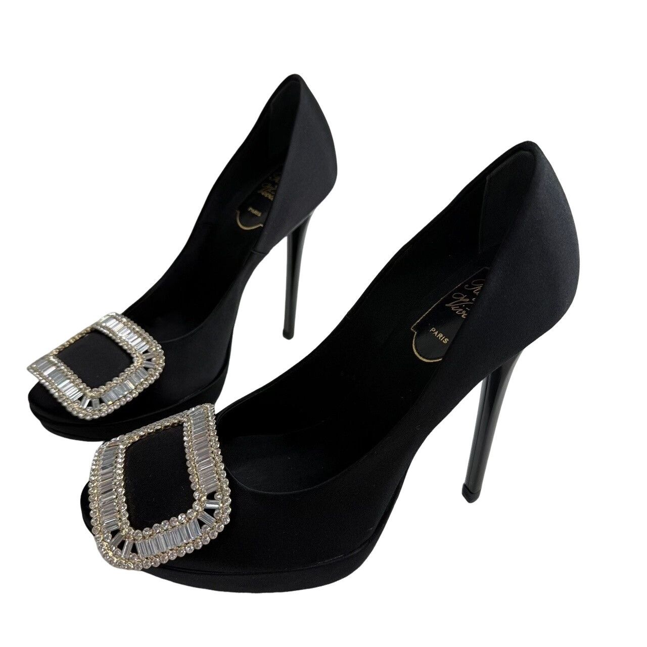 Roger Vivier Roger Vivier Crystal Buckle Satin Pumps Size 35.5 Size US 5.5 / IT 35.5 - 1 Thumbnail