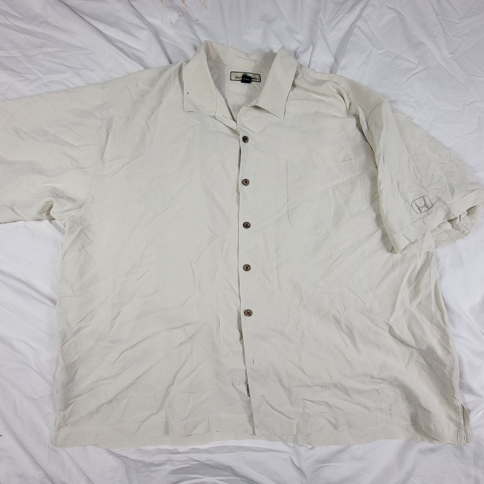 Tommy Bahama Tommy Bahama Mens 2XL XXL White Honda Silk Shirt Short Sleev Size US XXL / EU 58 / 5 - 1 Thumbnail