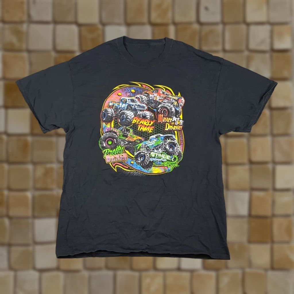 Etro VINTAGE Monster Truck Rally Men's T Shirt Size L Black Retro Grunge Size US L / EU 52-54 / 3 - 1 Thumbnail