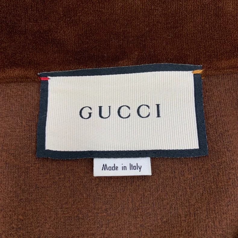 Gucci Gucci Dark brown logo embroidered cotton stand-up collar z Size S / US 4 / IT 40 - 6 Thumbnail