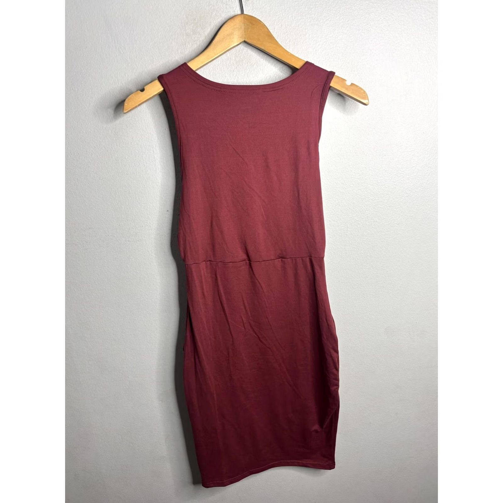 Vintage Hot Kiss Red V Neck Bodycon Tank Sleeveless Mini Dress Womens Medium Lace Up Size M / US 6-8 / IT 42-44 - 5 Thumbnail