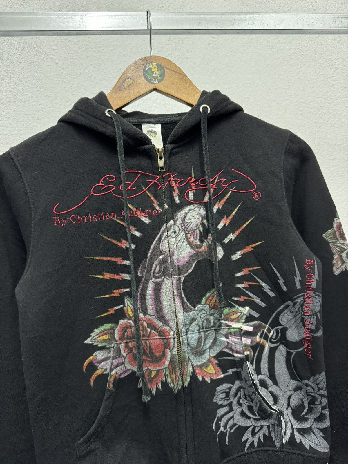 Christian Audigier × Ed Hardy × Vintage VINTAGE ED HARDY PANTHER 2000s ZIP UP HOODIE Size XXS / US 00 / IT 34 - 2 Thumbnail