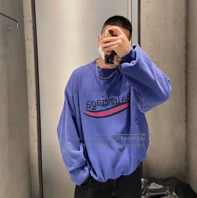 Balenciaga Balenciaga Wave Logo Printed Sweatshirt Size US M / EU 48-50 / 2 - 6 Thumbnail