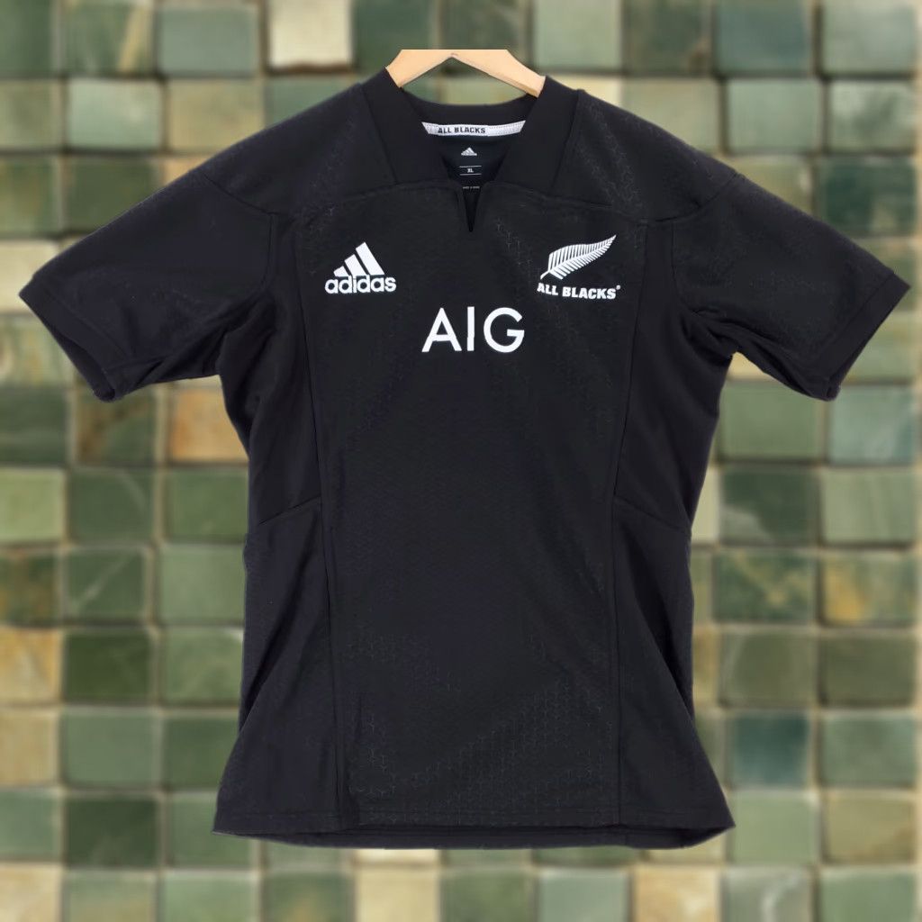 Adidas Adidas All Blacks Rugby Jersey XL Mens NWT Black New Zealand Size US XL / EU 56 / 4 - 1 Thumbnail