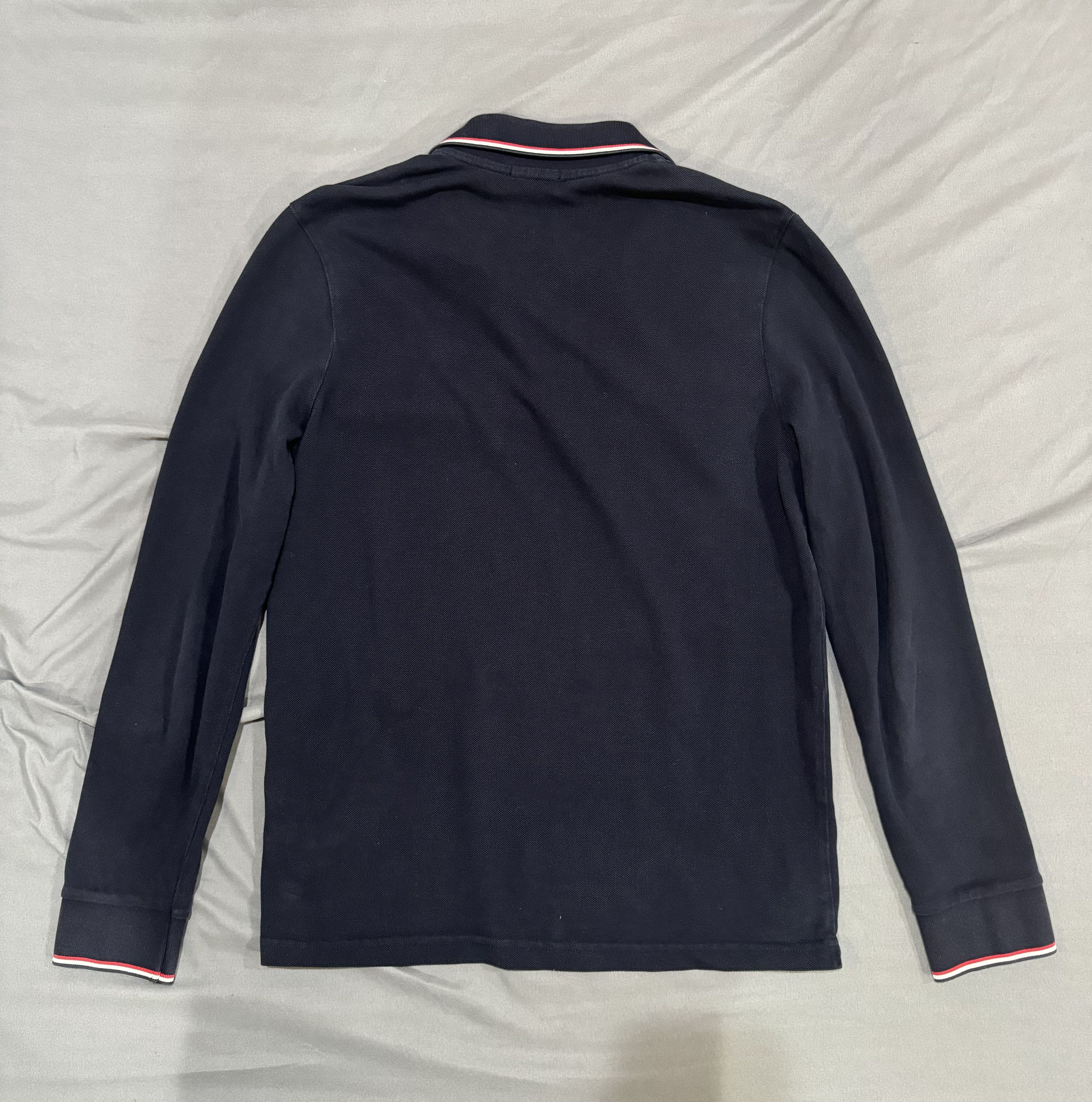 Moncler Moncler Navy Stripe Long-Sleeved Polo Shirt Size US M / EU 48-50 / 2 - 2 Thumbnail