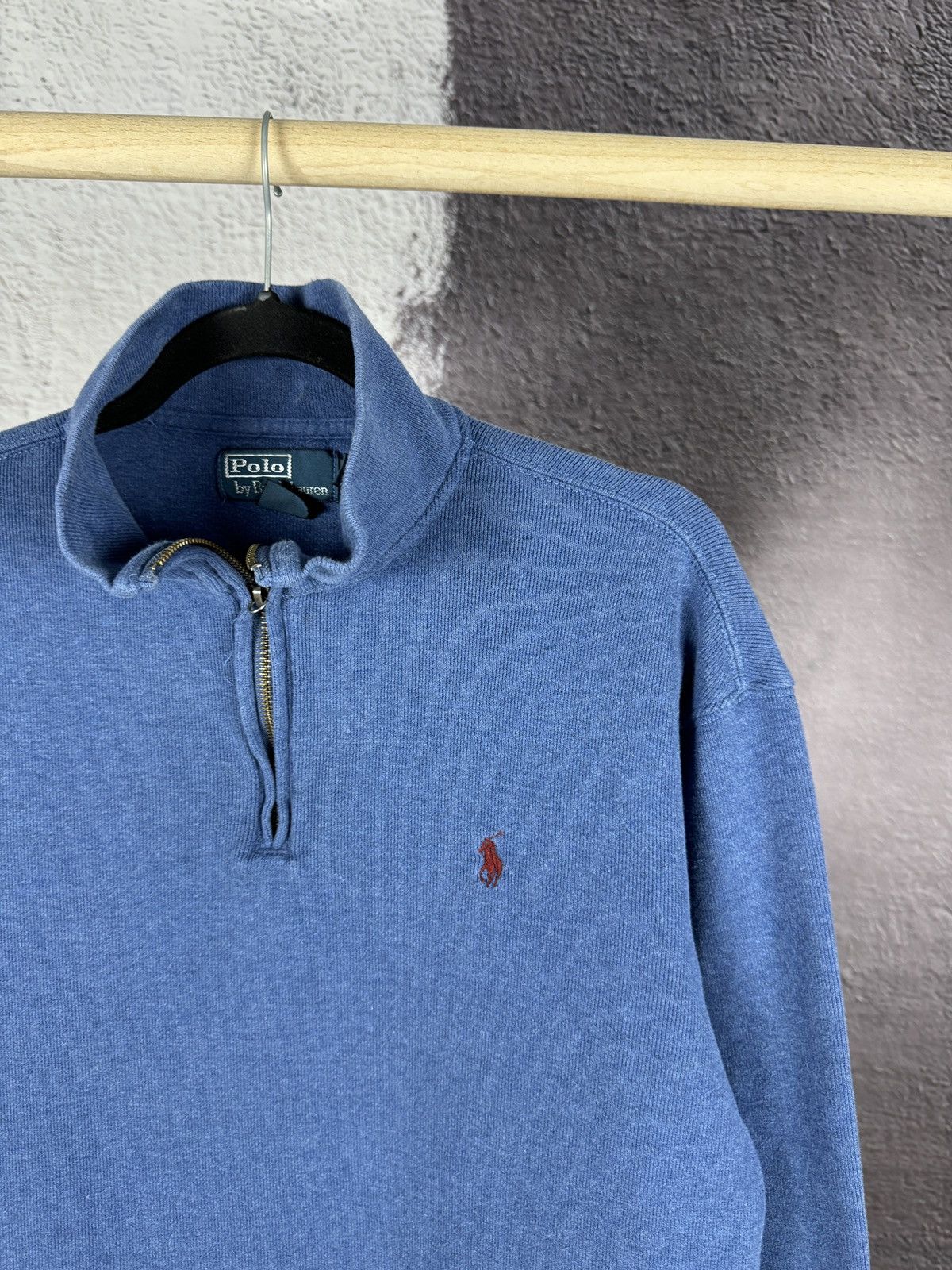 Polo Ralph Lauren Polo Ralph Lauren vintage 1/4 zip blue pullover sweater Size US L / EU 52-54 / 3 - 5 Thumbnail