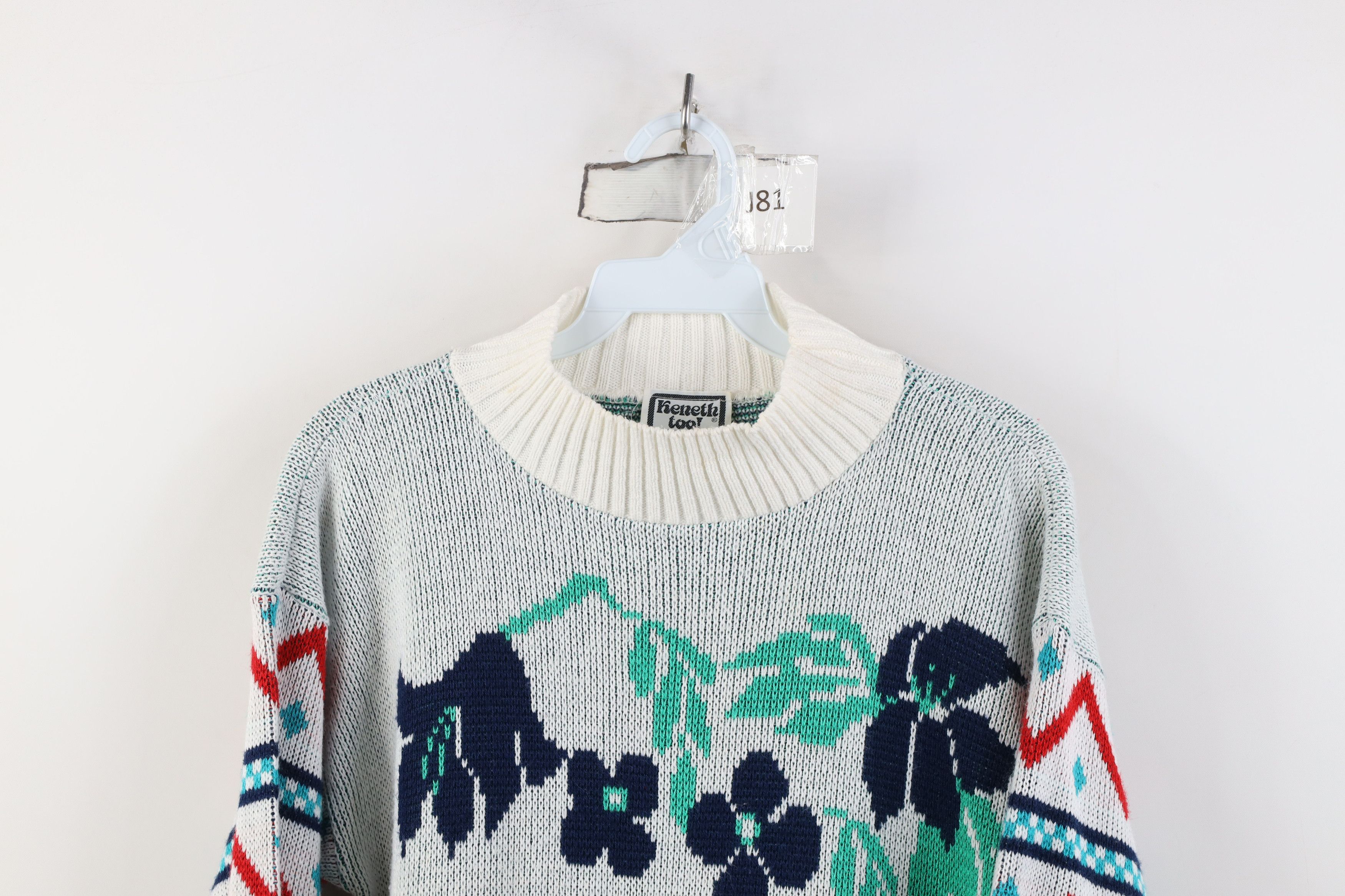 Vintage Vintage 70s Mid Century Modern MCM Flower Knit Sweater USA Size S / US 4 / IT 40 - 2 Thumbnail