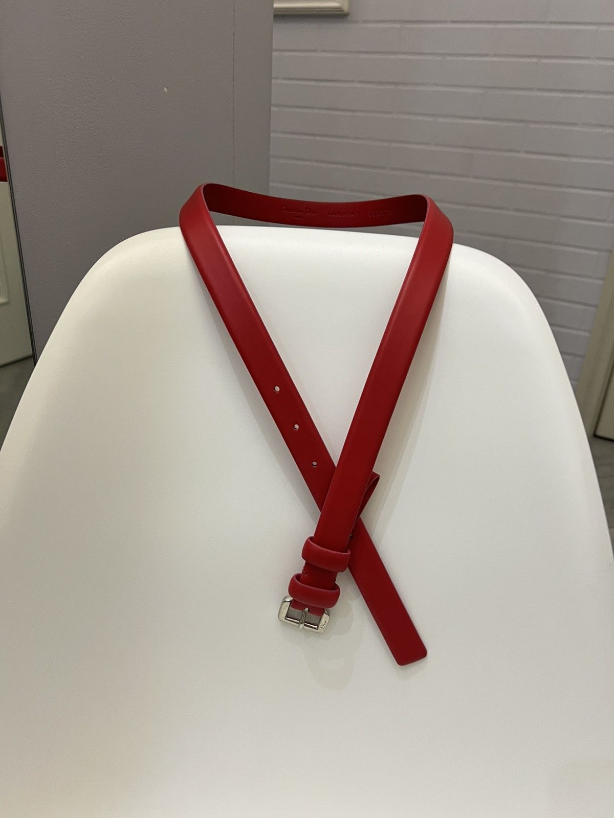 Dior Dior Red Leather belt Women’s Size 42 Size ONE SIZE - 1 Thumbnail