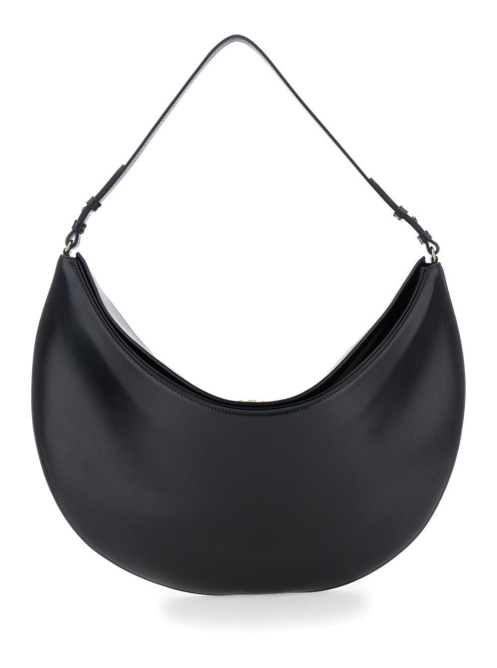 Jacquemus Black 'Le Calisso Rond Large' Shoulder Bag with Adjustable Strap and Embossed Logo in Leather for Women Size ONE SIZE - 1 Thumbnail