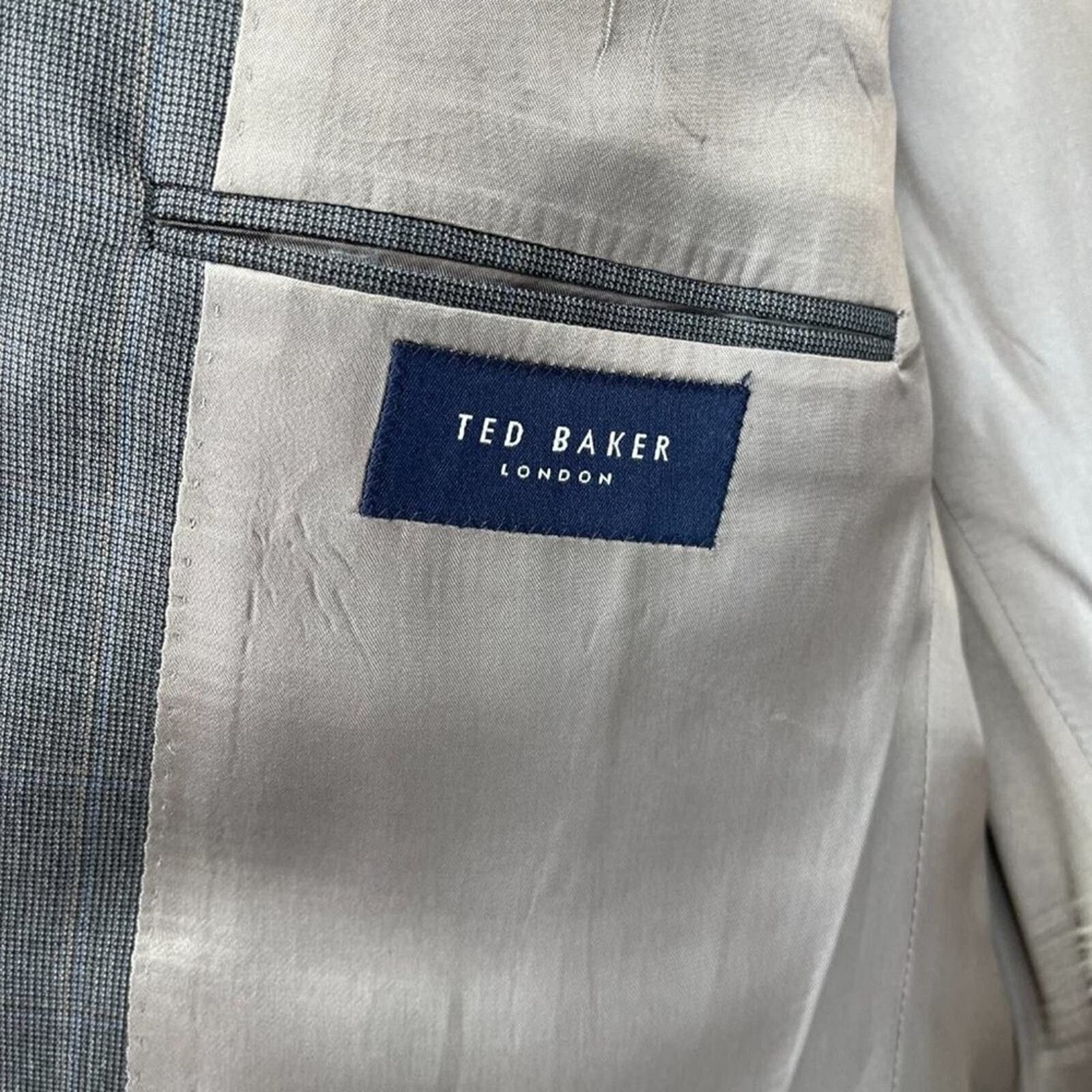 Ted Baker Ted Baker Windorbane Plaid Grey Textured Suit Jacket 46L Size US S / EU 44-46 / 1 - 3 Thumbnail