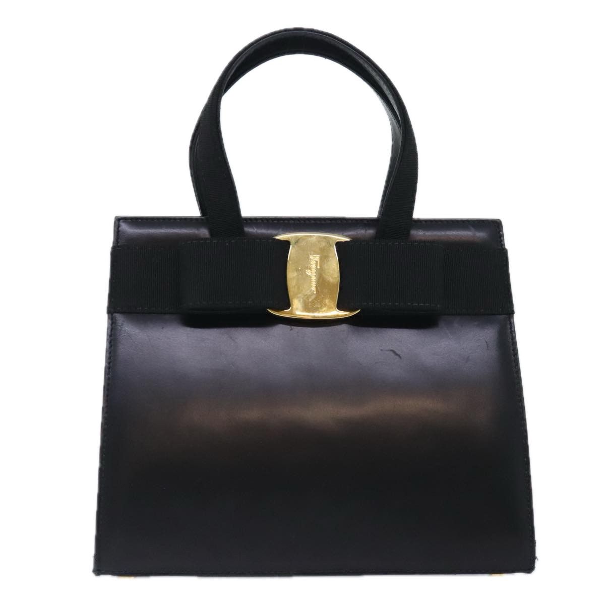 Salvatore Ferragamo Vara Black Leather Handbag (Pre-Owned) Size ONE SIZE - 1 Thumbnail