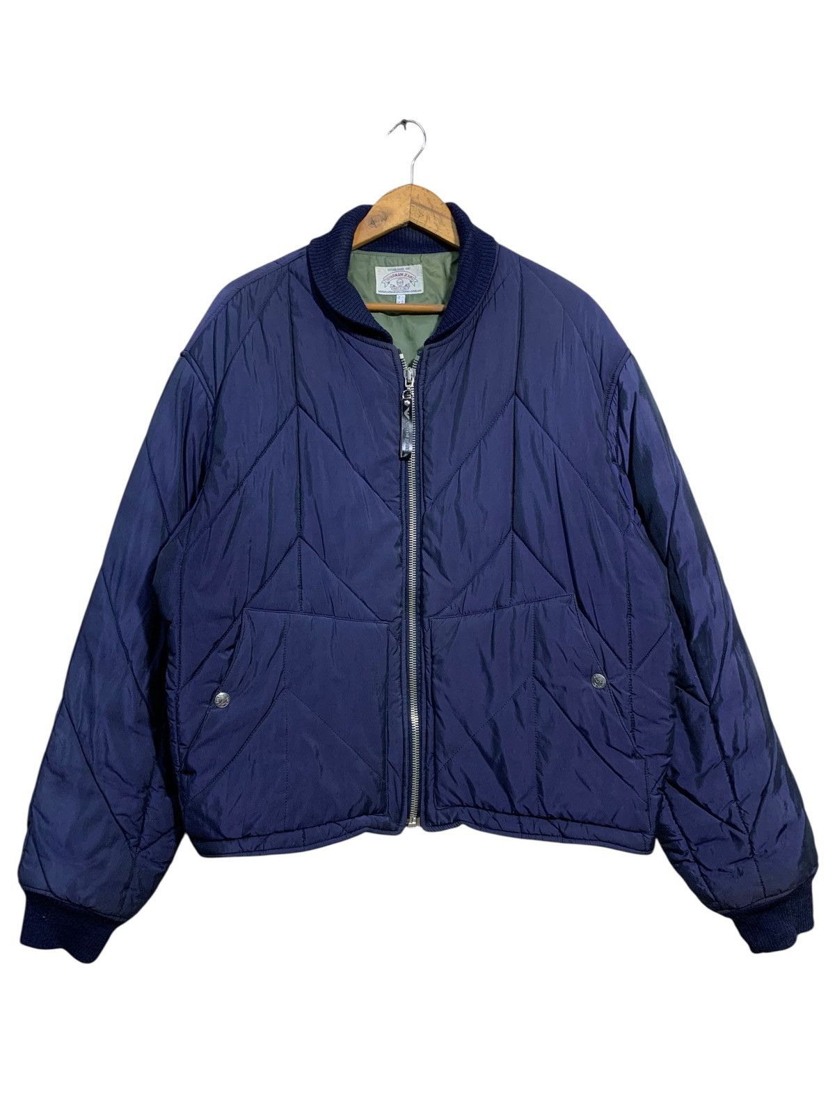 Armani 🔥VTG ARMANI JEANS QUILTED BOMBER JACKETS BLUE Size US L / EU 52-54 / 3 - 1 Thumbnail