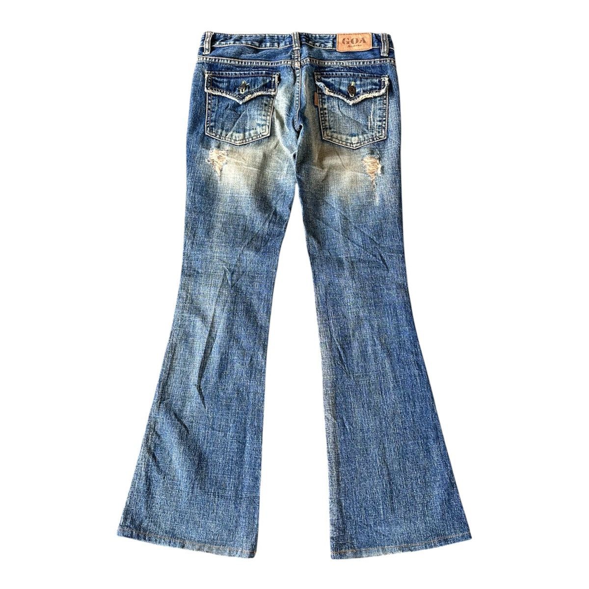 Distressed 2000s Goa Jeans Flare Y2K Lgb Avant Garde Style