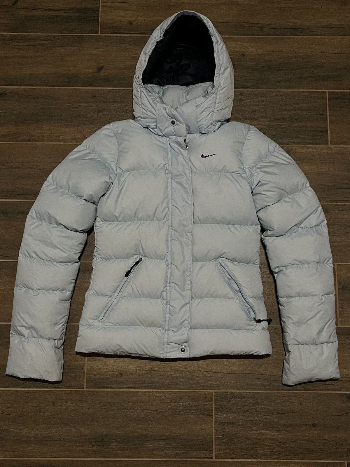 Nike × Vintage VINTAGE NIKE GORPCORE 00s BABY BLUE DOWN PUFFER JACKET Size XS / US 0-2 / IT 36-38 - 1 Thumbnail